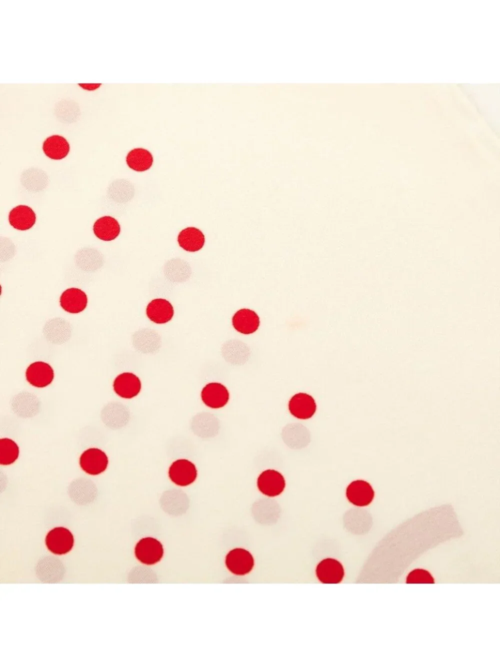 Chanel CC Logo Scarf Red Ivory Silk
